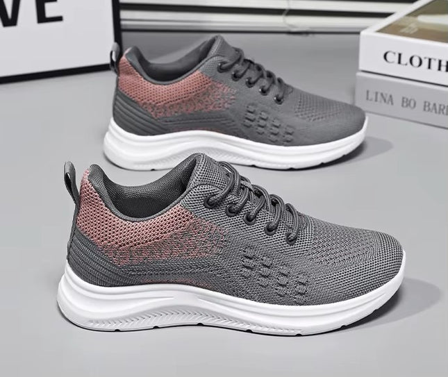 Tenis Femeninos Deportivos de Punto Fly Knit con Suela Ligera