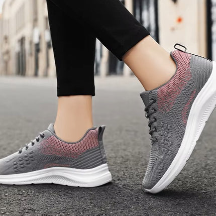 Tenis Femeninos Deportivos de Punto Fly Knit con Suela Ligera