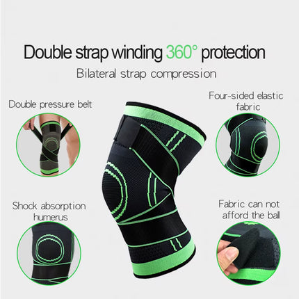 Rodillera de Compresión Ajustable para Protección Deportiva, Color Negro