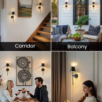 Lámpara de pared, luz inalámbrica recargable RGB regulable y control remoto, ideal para interiores.