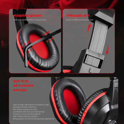 Audífonos Gamer T-WOLF H150 con Micrófono Omnidireccional y Sonido Envolvente