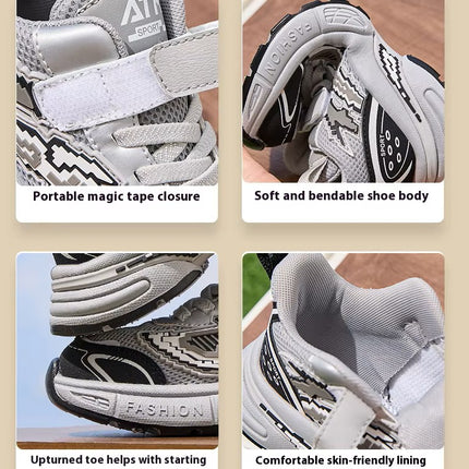 Zapatillas Infantiles Deportivas Transpirables con Cierre Ajustable