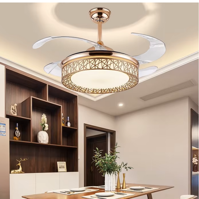 Ventilador de Techo LED Retráctil con Diseño Moderno