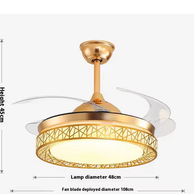 Ventilador de Techo LED Retráctil con Diseño Moderno