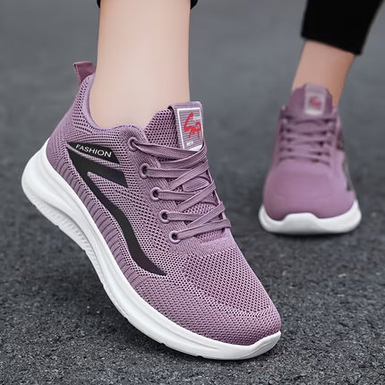 Zapatillas Femeninas Urbanas de Tejido Fly Knit con Suela Ligera EVA
