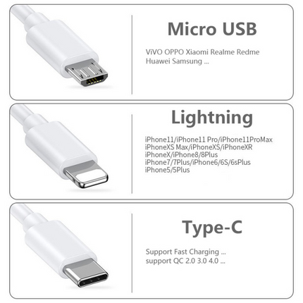 Cable de Carga Rápida LDNIO LS901 de 25W con Cable Trenzado Micro USB Tipo Lightning: de 1M para iPhone